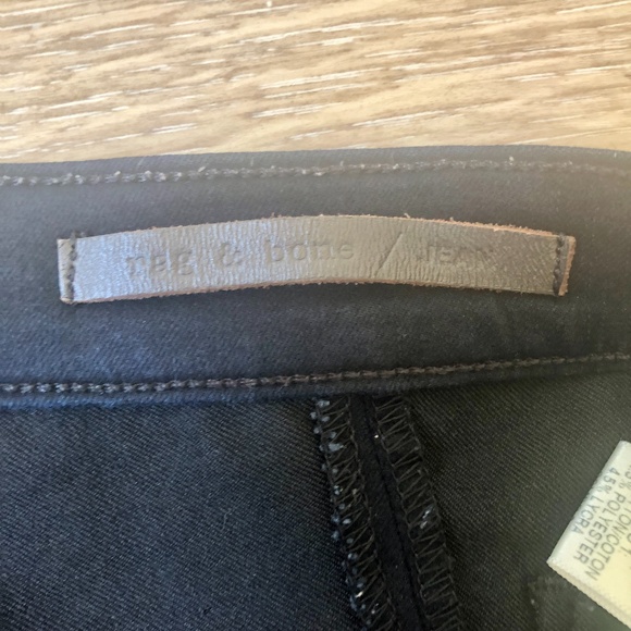 🎉2xHP🎉 Rag & Bone Midnight Leather Trim Skinny Jeans - Picture 9 of 13